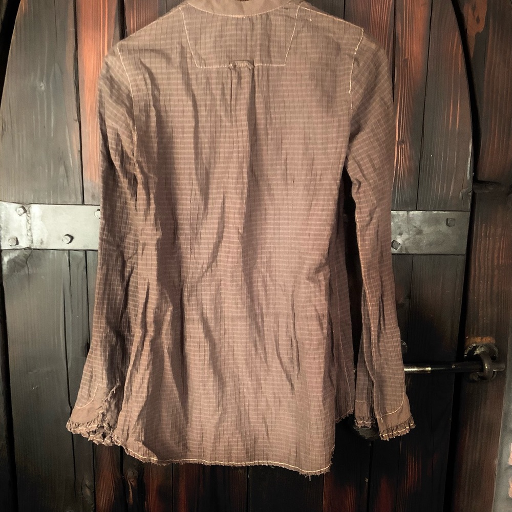 Free people prairie ruffle design long sleeve shirt S - Picture 3 of 6